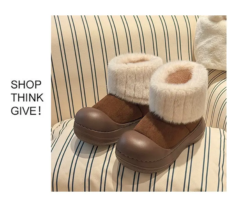 Qidan Shoe Factory Women's Winter Snow Boots with Fleece Lining, Thickened and Warm Children's Cotton Shoes, Thick-Soled Outdoor Non-Slip Parent-Child Cotton Boots — feature 8