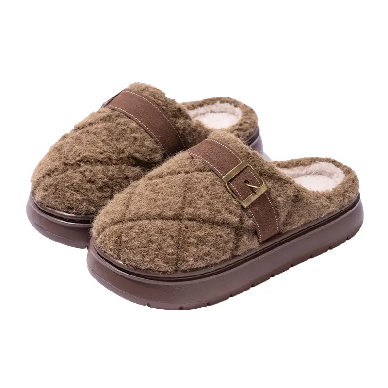2025 Winter Non-Slip Fleece Lined Slippers - Image 2