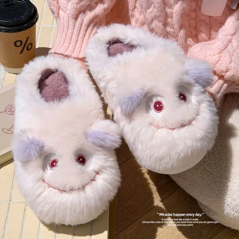 2025 Cute Cartoon Cotton Slippers White Non-Slip - Image 4