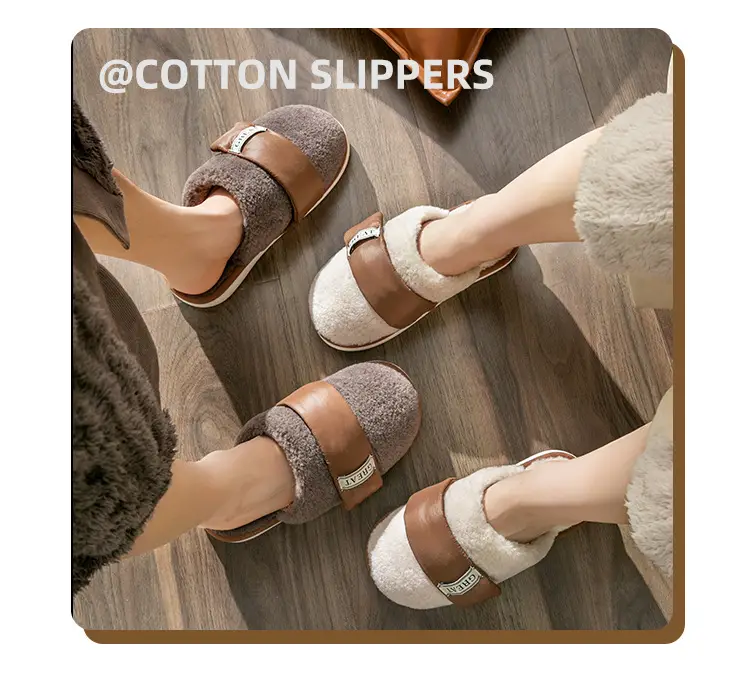 Winter Cross-Border Velcro Slippers for Women Men Soft Soles — feature 3