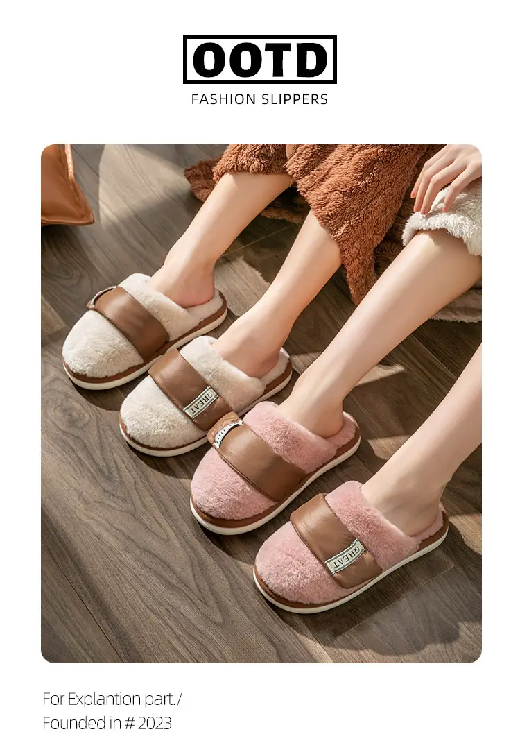 Winter Cross-Border Velcro Slippers for Women Men Soft Soles — feature 7