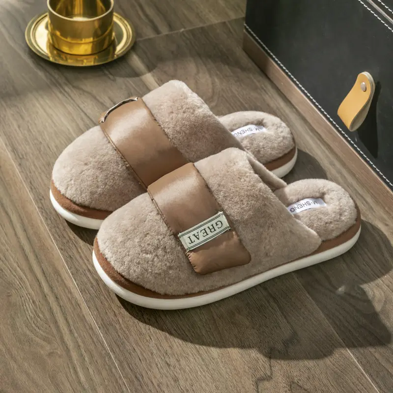 Winter Cross-Border Velcro Slippers for Women Men Soft Soles - Image 4