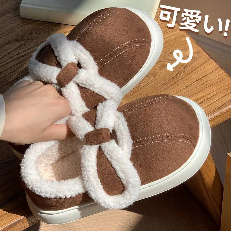 2025 Winter Cotton Bow Slippers with Fleece Lining - Image 6