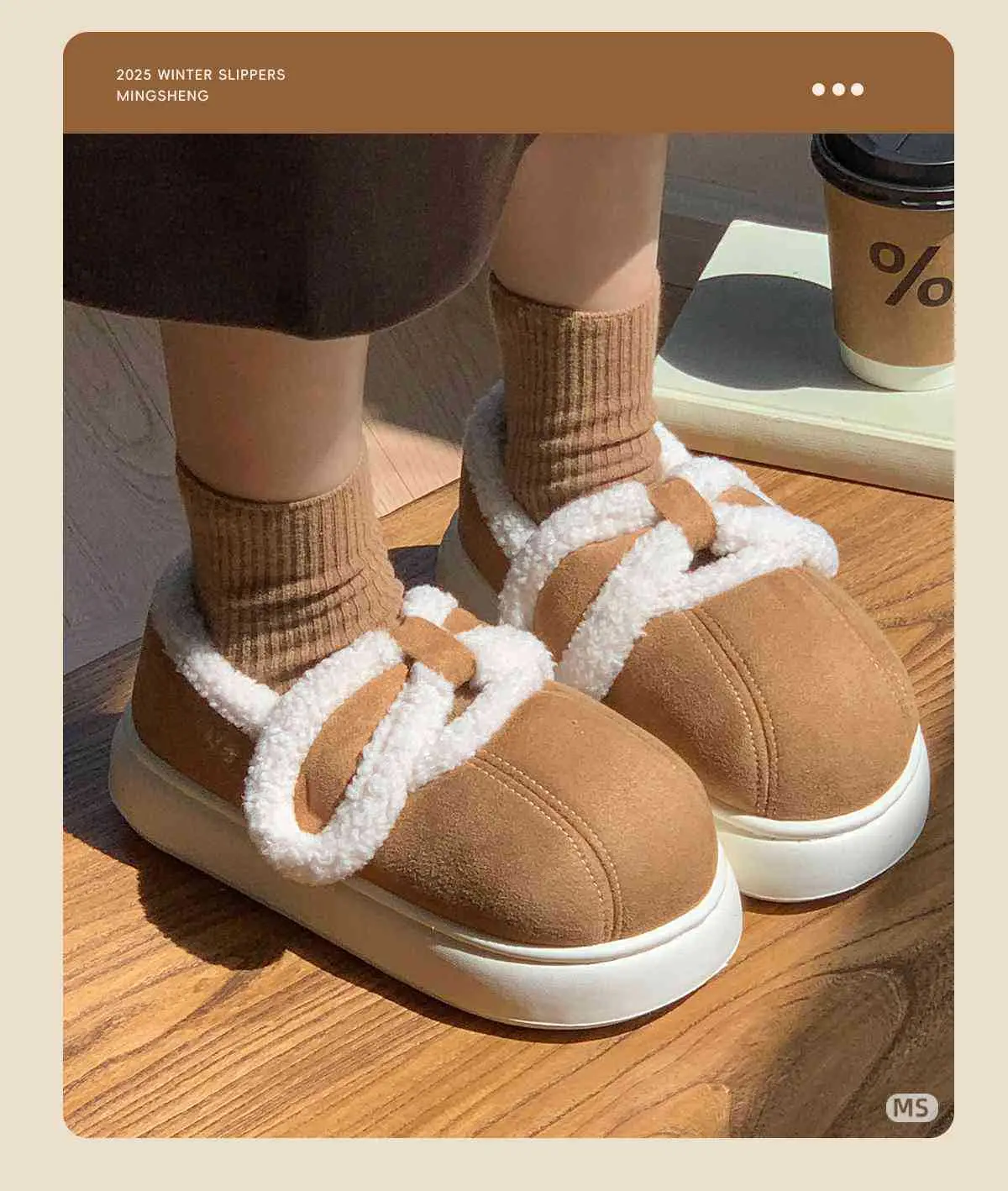 2025 Winter Cotton Bow Slippers with Fleece Lining — feature 4