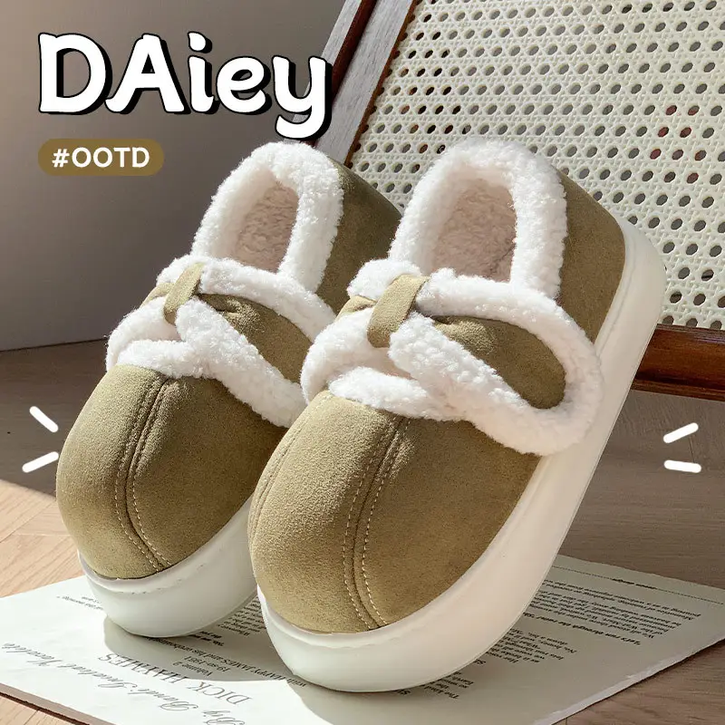 2025 Winter Cotton Bow Slippers with Fleece Lining - Image 3