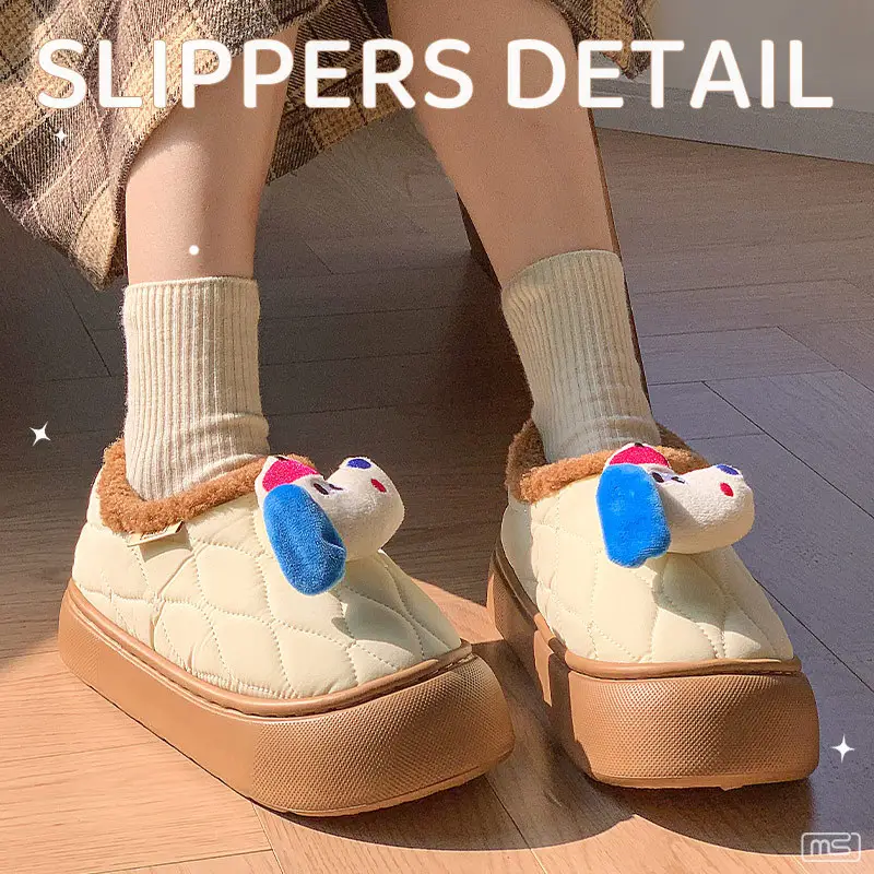 2024 New Winter Cartoon Puppy Slippers Thick Soft - Image 4