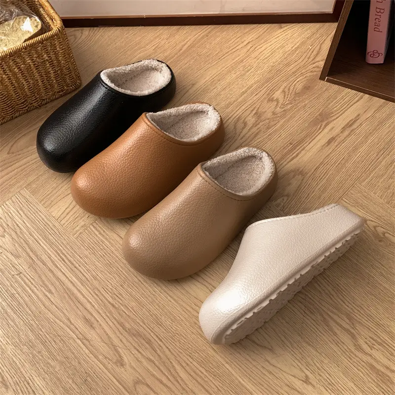 Women's Waterproof Velvet Winter Slippers Brown - Image 8