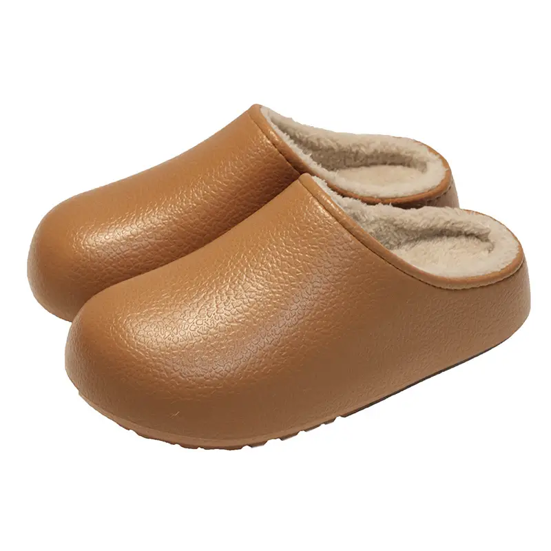 Women's Waterproof Velvet Winter Slippers Brown - Image 9