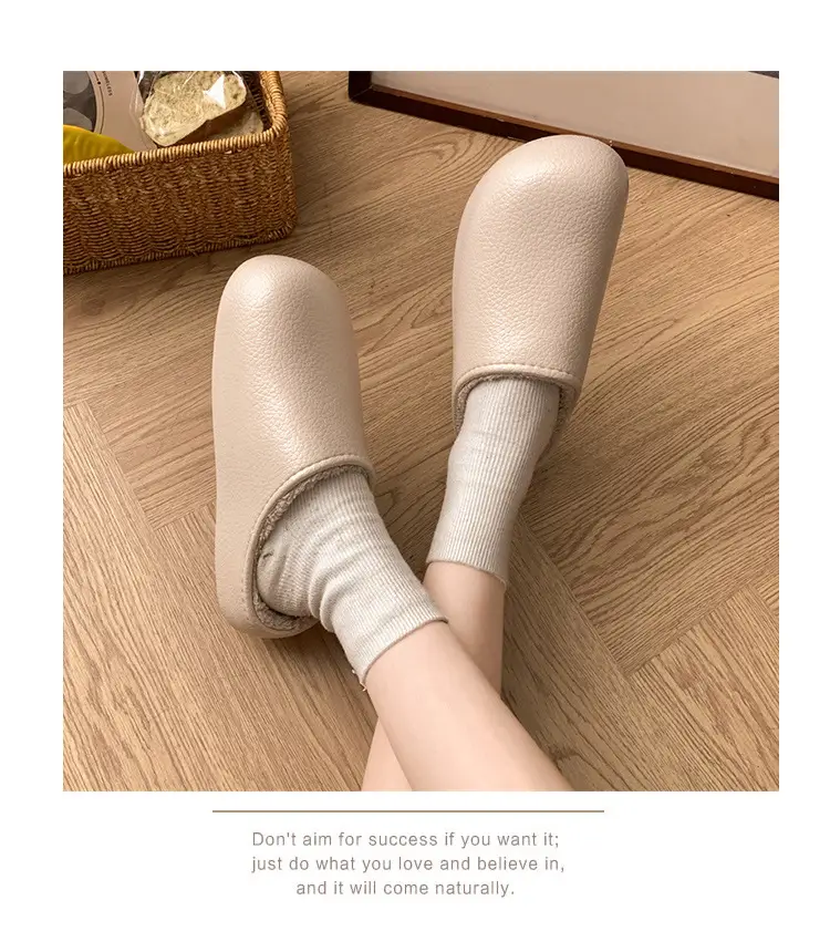 Women's Waterproof Velvet Winter Slippers Brown — feature 12
