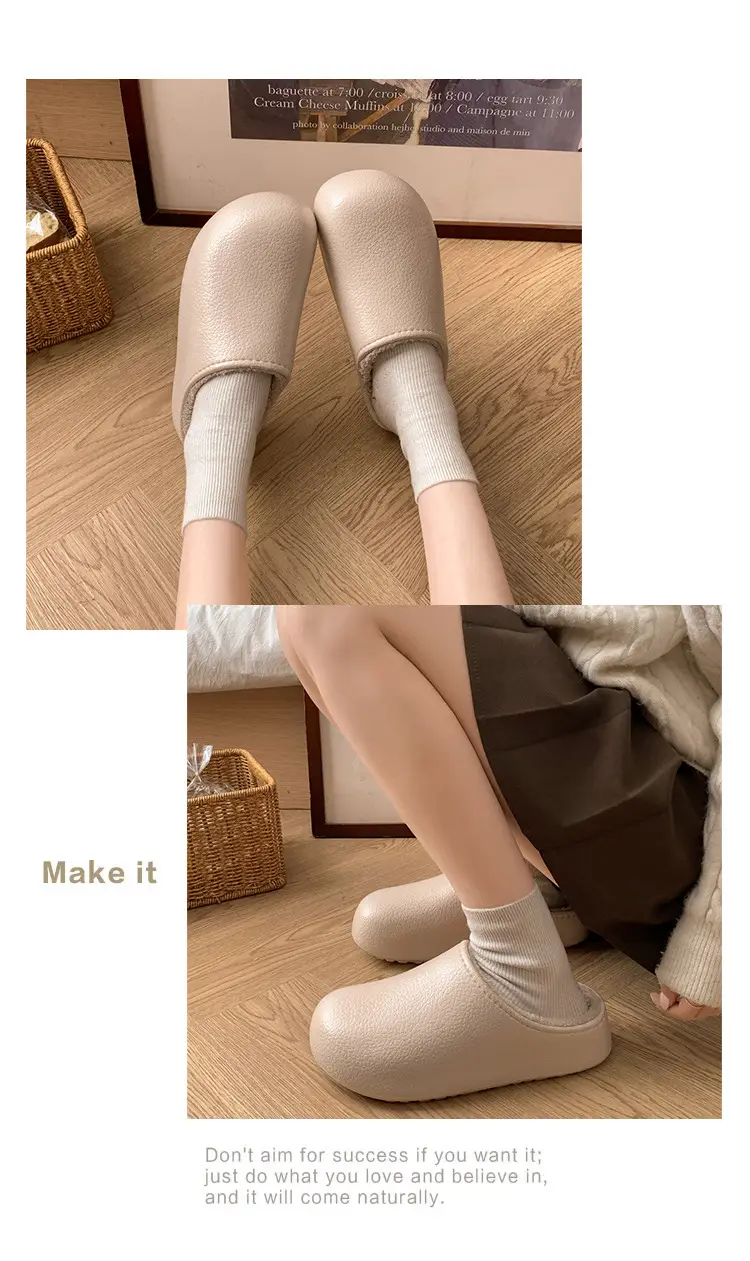 Women's Waterproof Velvet Winter Slippers Brown — feature 13