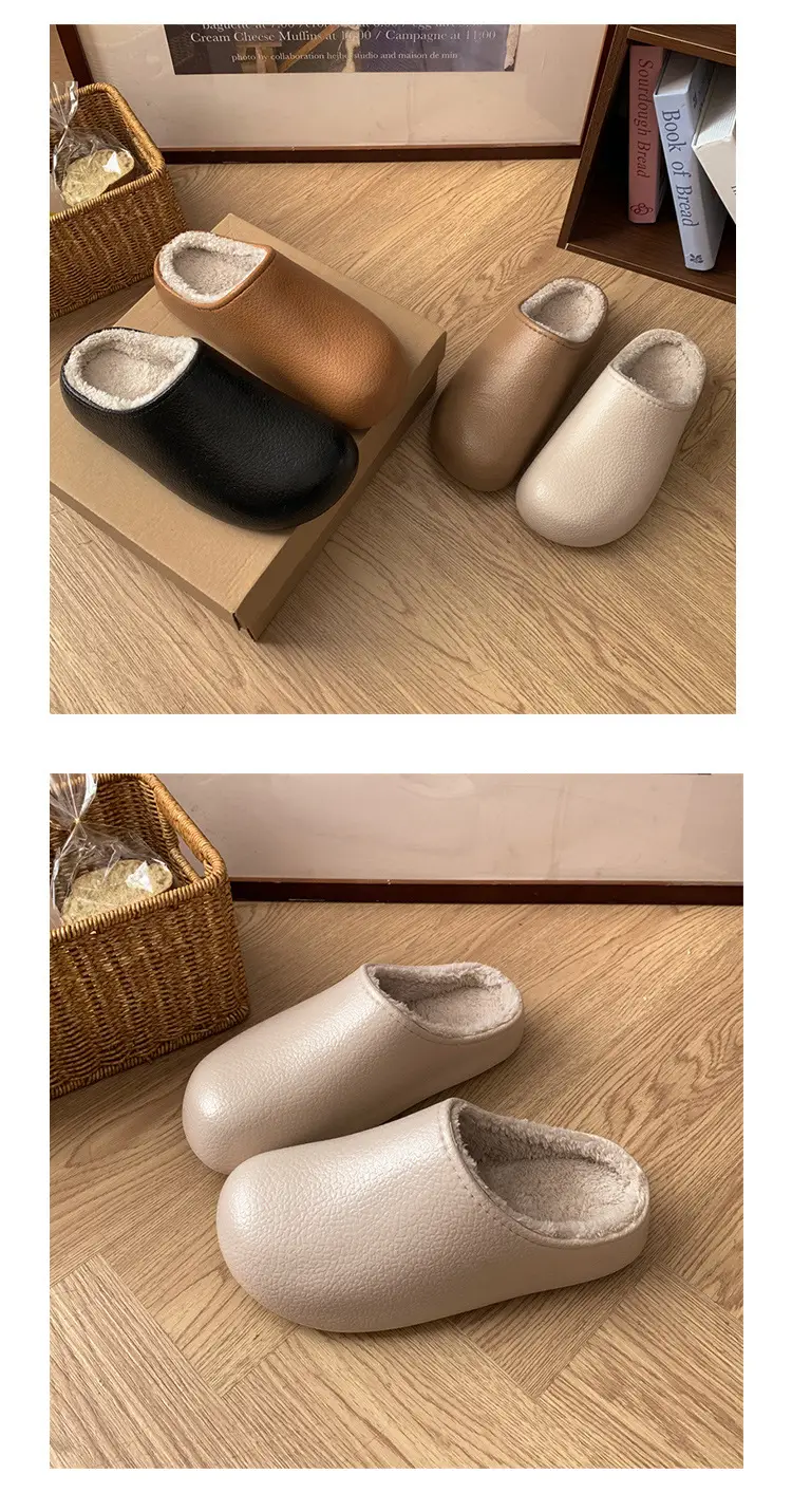 Women's Waterproof Velvet Winter Slippers Brown — feature 16
