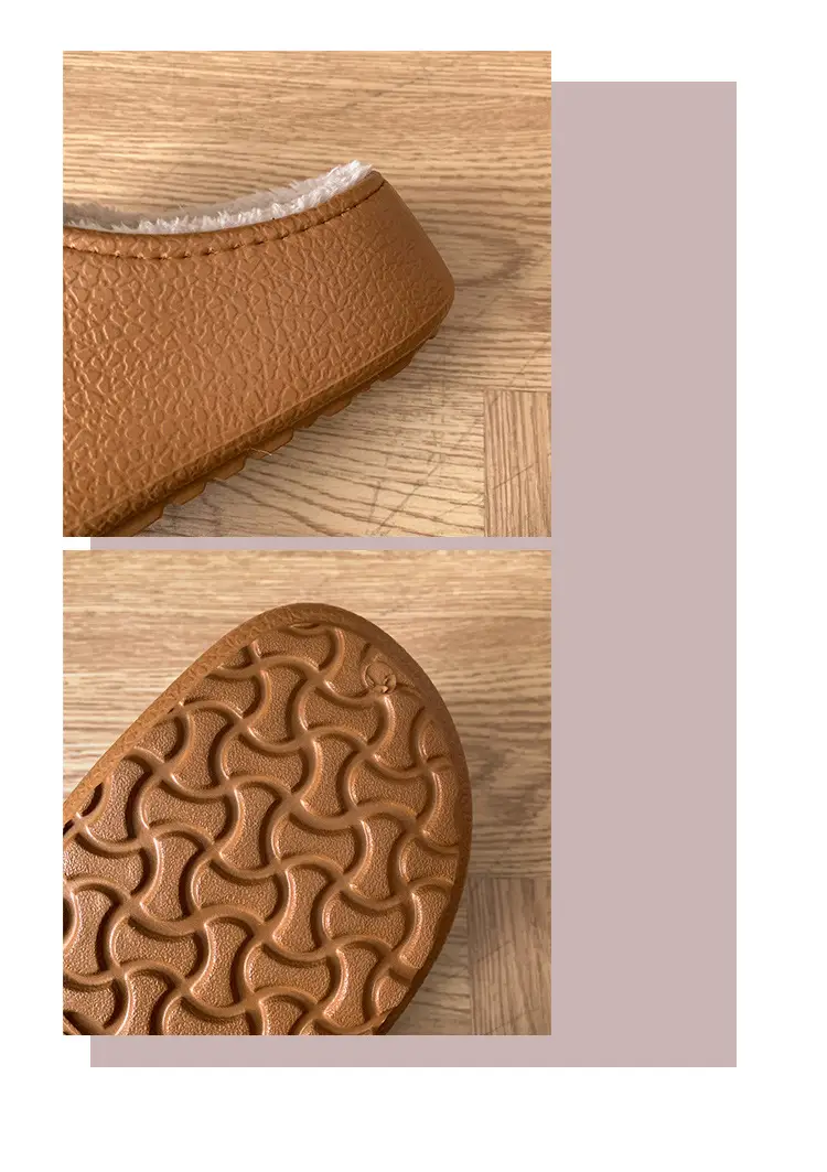 Women's Waterproof Velvet Winter Slippers Brown — feature 20