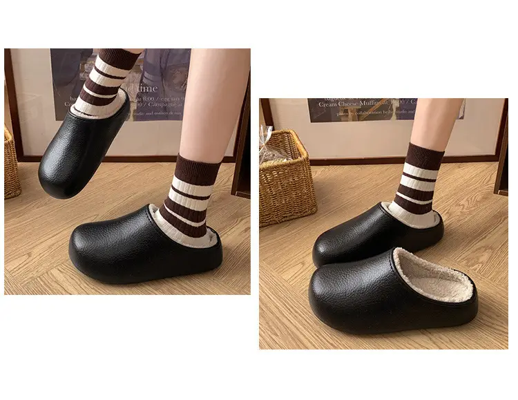 Women's Waterproof Velvet Winter Slippers Brown — feature 4