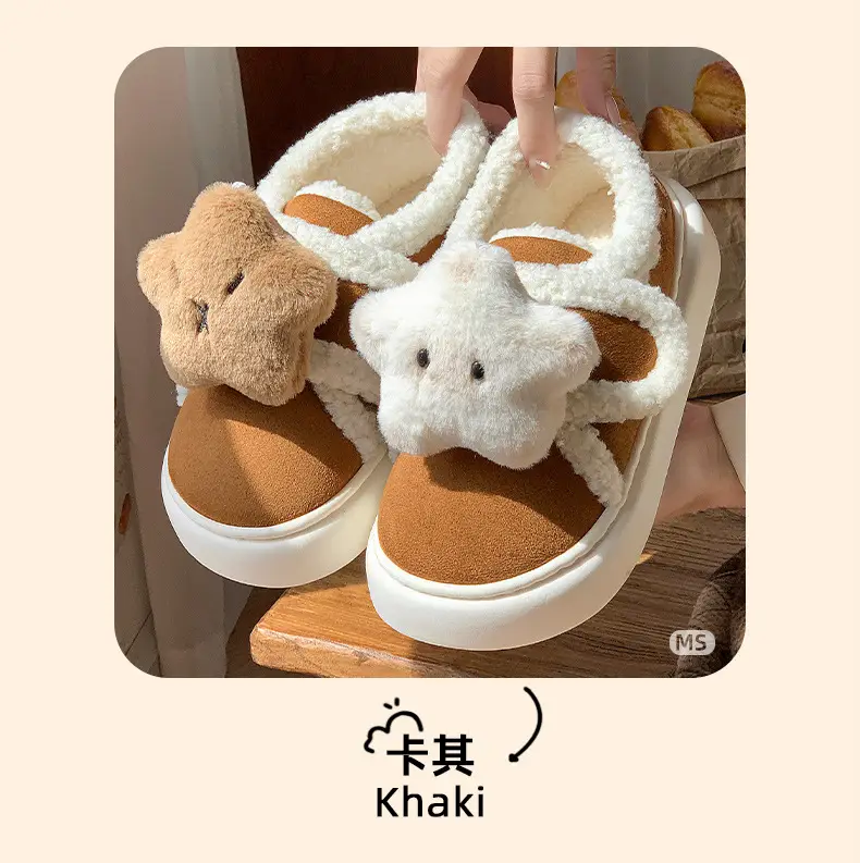 2024 Cartoon Star Fleece Lined Women Slippers — feature 14
