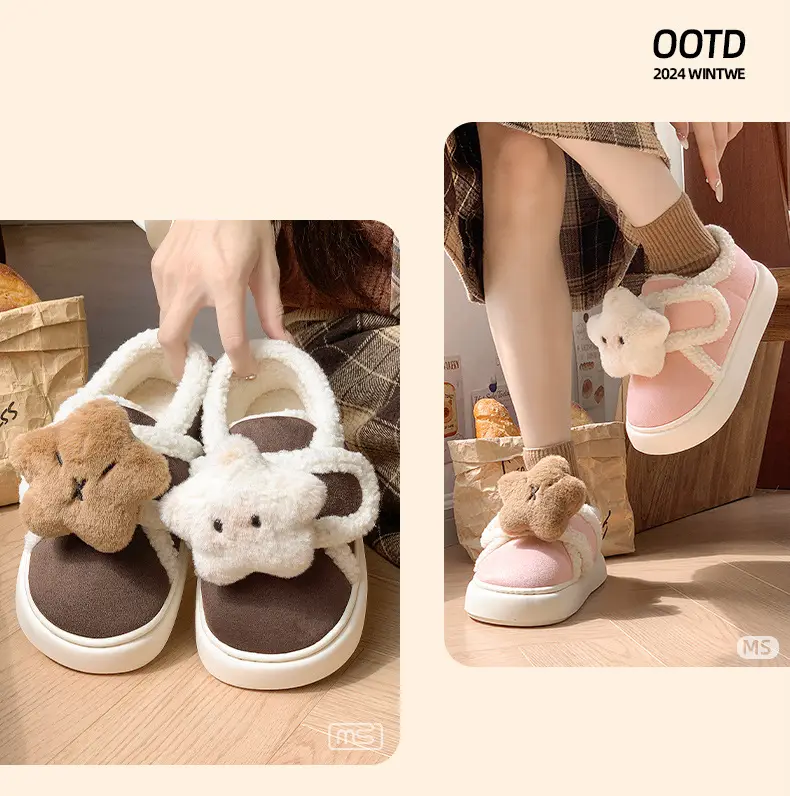 2024 Cartoon Star Fleece Lined Women Slippers — feature 6