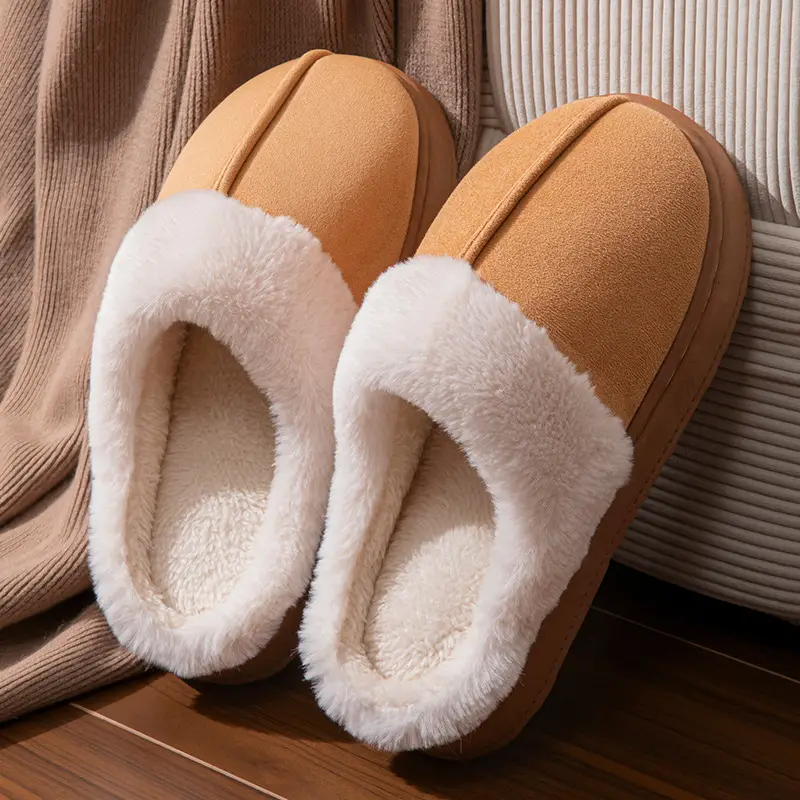 Winter Retro Warm Cotton Slippers for Women in Autumn and Winter Indoor Home Soft Sole Comfortable Non-Slip Warm Plush Cotton Slippers - Image 6