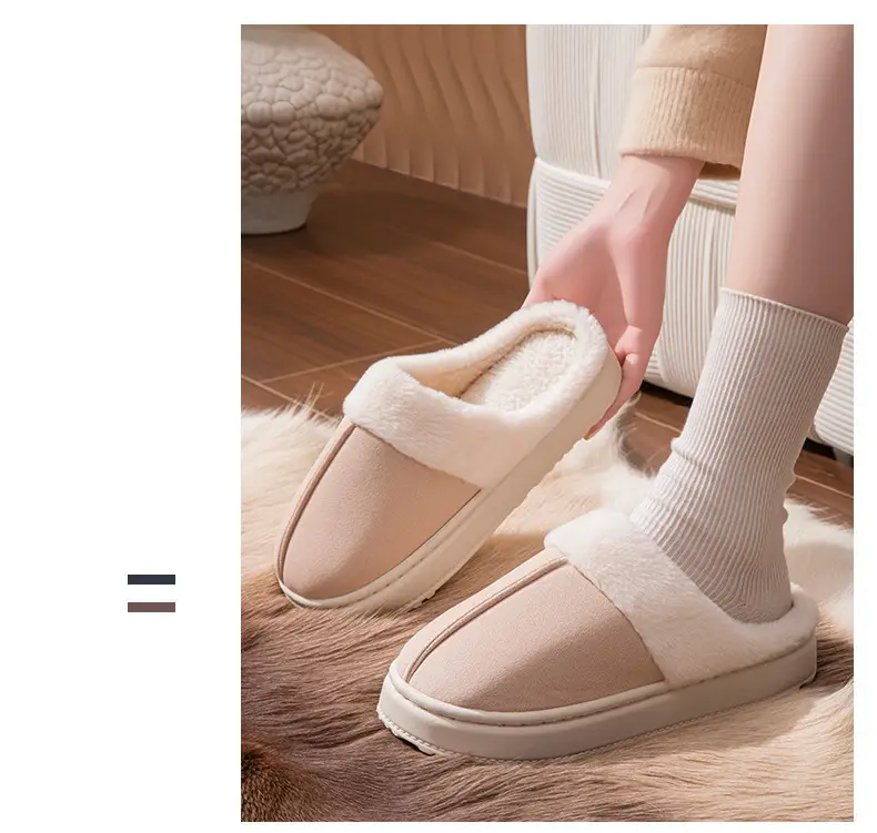 Winter Retro Warm Cotton Slippers for Women in Autumn and Winter Indoor Home Soft Sole Comfortable Non-Slip Warm Plush Cotton Slippers — feature 13