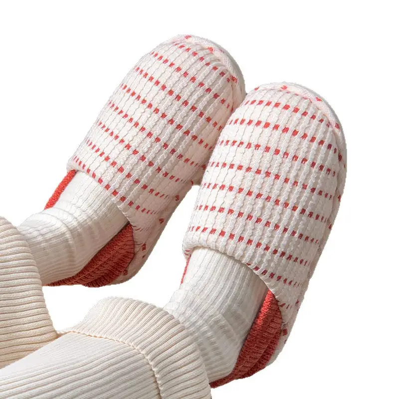 2025 Winter Knitted Confinement Slippers White Brown