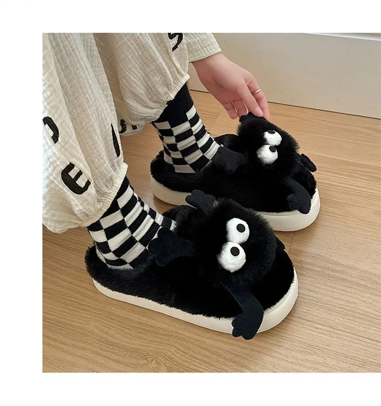 Coal Ball Cotton Slippers Winter 2025 New Thick-Soled Non-Slip Wear-Resistant Warm Indoor Home Cotton Slippers Wholesale — feature 15