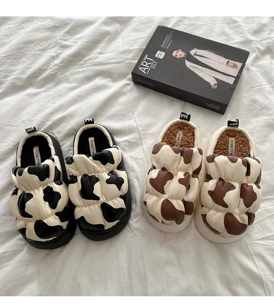 Cow Print Thick-Soled Cotton Slippers, Winter 2025 New Model, Thick-Soled, Non-Slip, Wear-Resistant, Warm Indoor Home Cotton Slippers Wholesale — feature 11