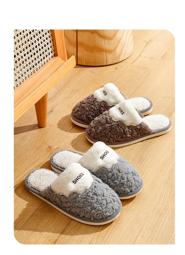 Floor Mop 2025 Plush Cotton Slippers for Men and Couples, Fleece-Lined, Warm, Non-Slip, Solid Color, Suitable for Indoor and Outdoor Use, High-End Cotton Slippers — feature 11
