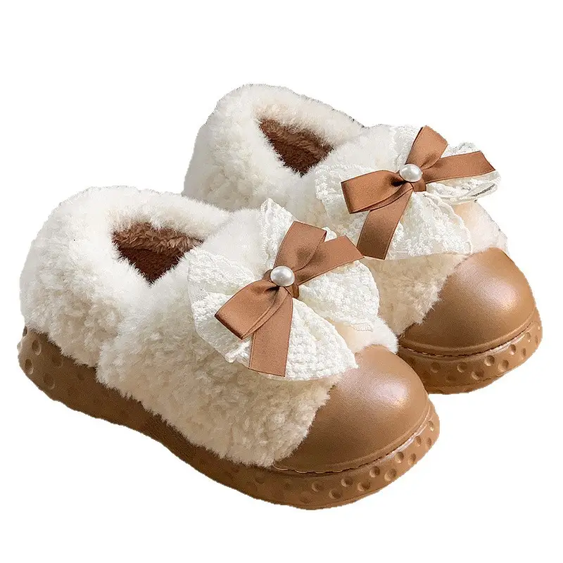 2025 Winter Warm Slipper with Bow Fleece Lined Men Women - Image 10