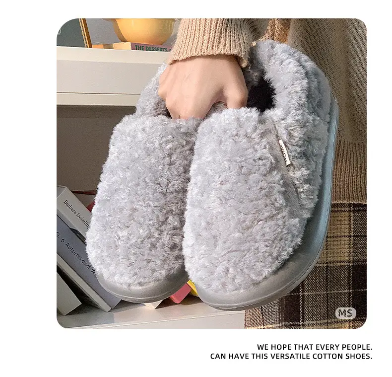 2025 Winter Warm Slipper with Bow Fleece Lined Men Women — feature 11