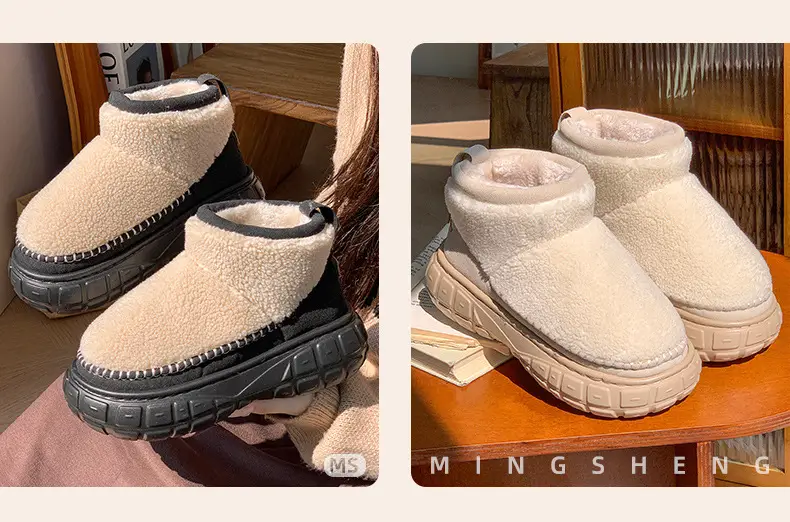 2025 New Winter Women's Shoes Wholesale Thick-Soled Heightening Waterproof Warm Platform Fleece-Lined Thickeneded Cotton Shoes Gaobang Snow Boots — feature 10
