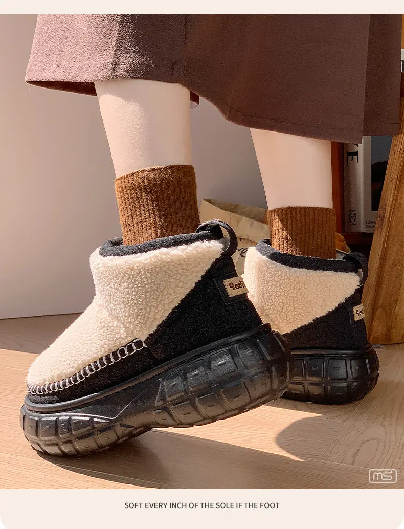 2025 New Winter Women's Shoes Wholesale Thick-Soled Heightening Waterproof Warm Platform Fleece-Lined Thickeneded Cotton Shoes Gaobang Snow Boots — feature 11