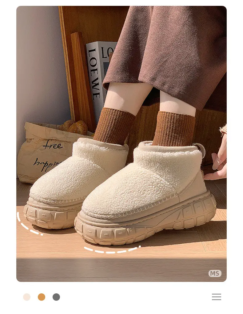 2025 New Winter Women's Shoes Wholesale Thick-Soled Heightening Waterproof Warm Platform Fleece-Lined Thickeneded Cotton Shoes Gaobang Snow Boots — feature 3