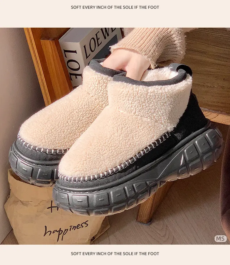 2025 New Winter Women's Shoes Wholesale Thick-Soled Heightening Waterproof Warm Platform Fleece-Lined Thickeneded Cotton Shoes Gaobang Snow Boots — feature 9