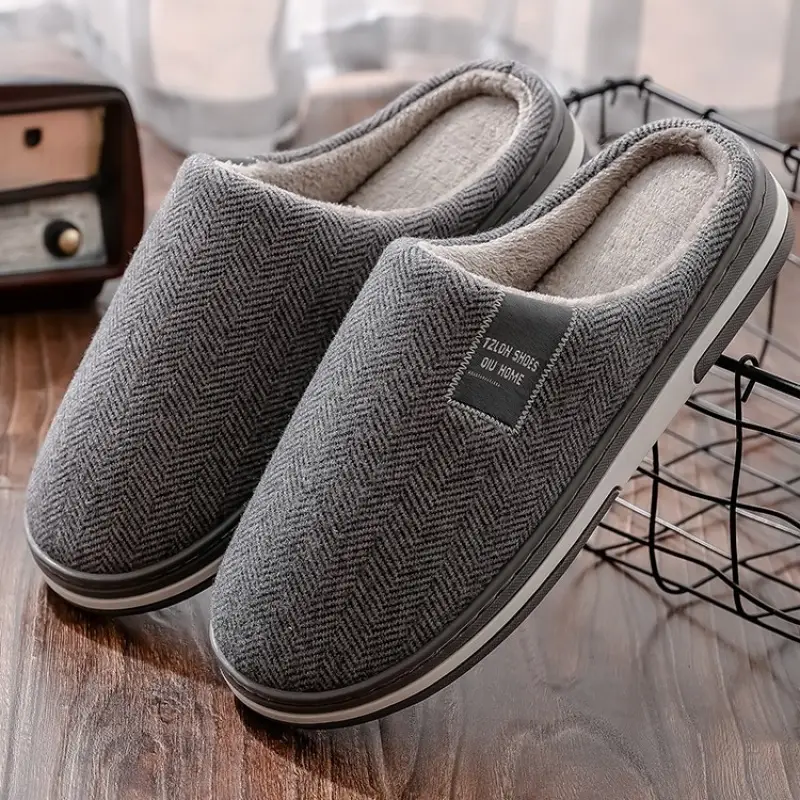 Lidani Home Cotton Slippers Men's Home Autumn and Winter Anti-Slip 2023 New Indoor Warm Stuffed Slippers for Women
