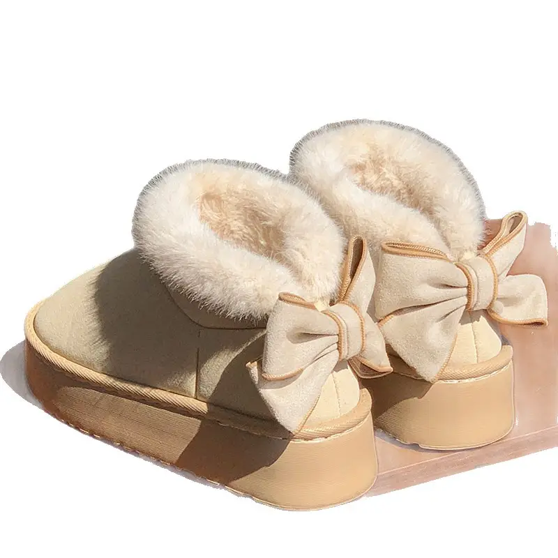 2025 Winter Women's Bowknot Warm Cotton Slippers - Image 7