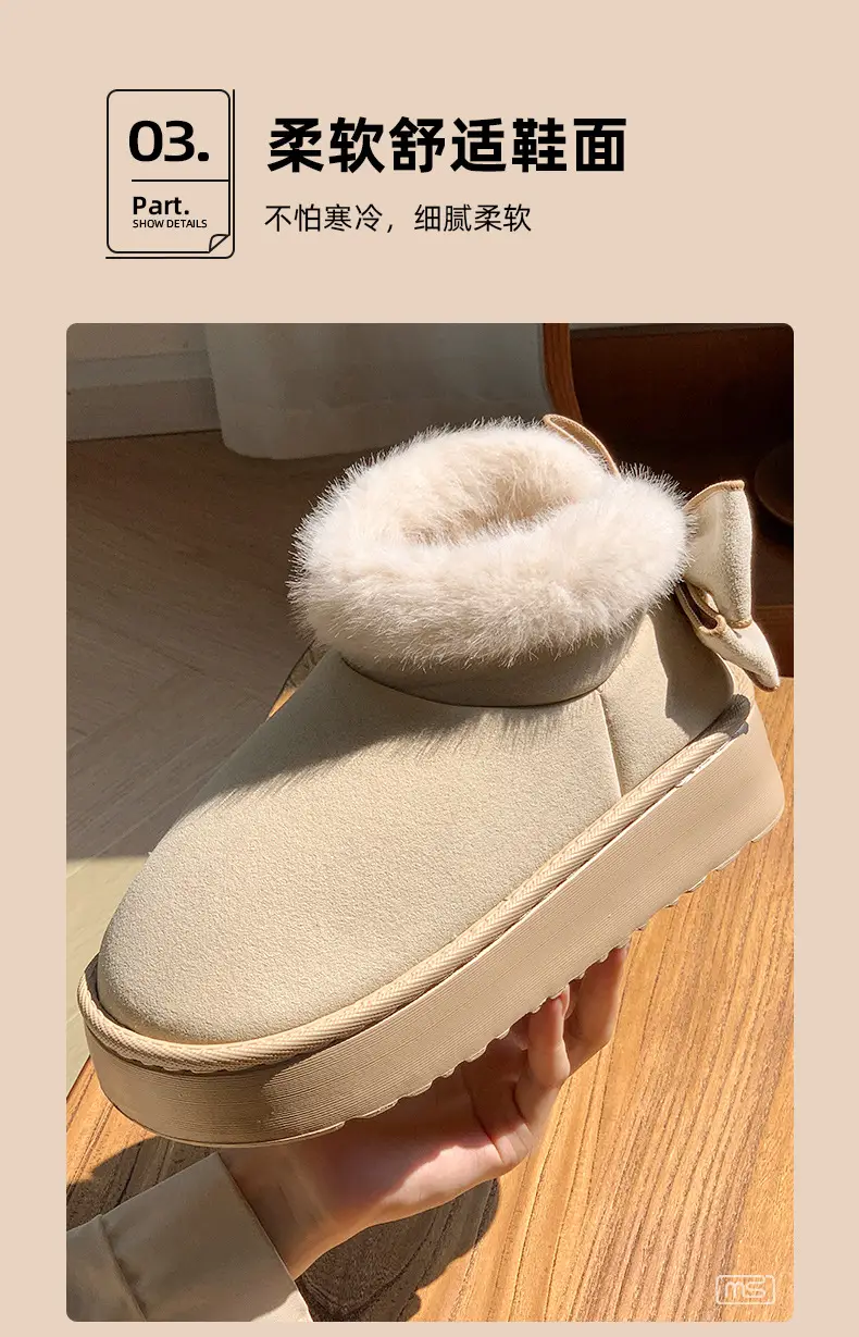 2025 Winter Women's Bowknot Warm Cotton Slippers — feature 17