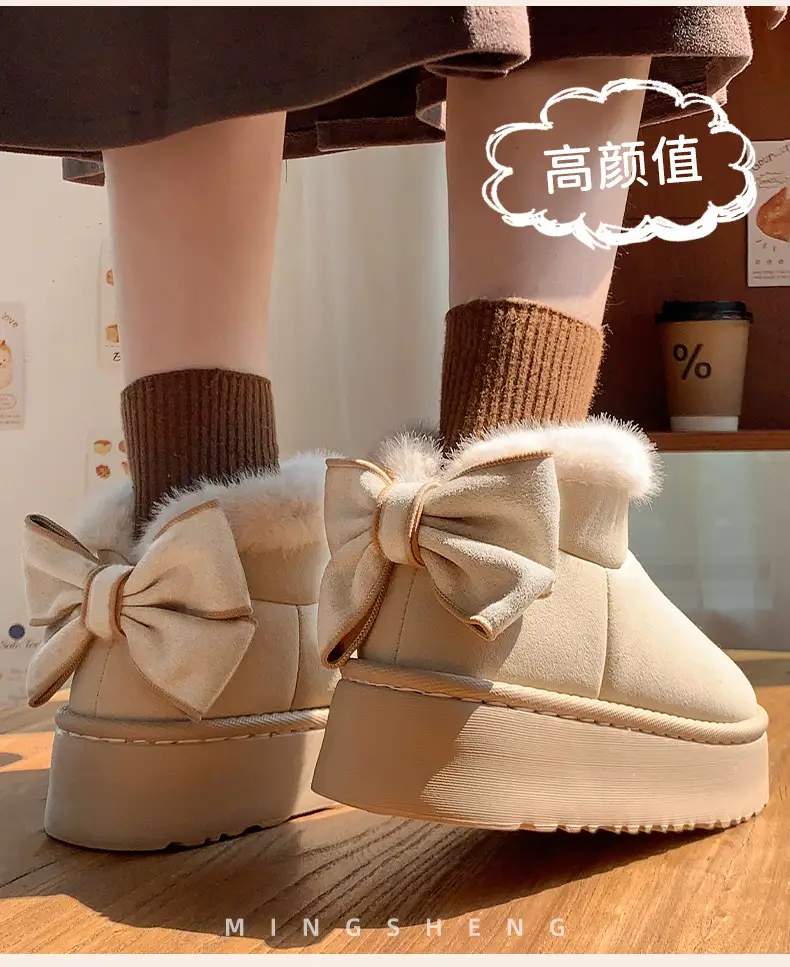 2025 Winter Women's Bowknot Warm Cotton Slippers — feature 5