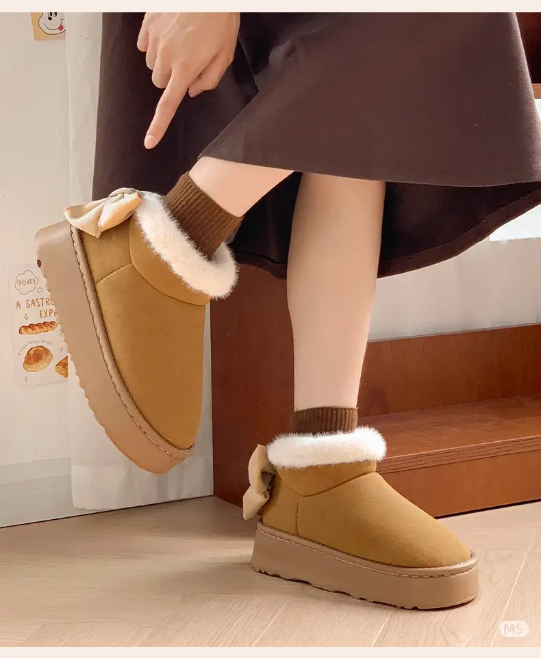 2025 Winter Women's Bowknot Warm Cotton Slippers — feature 6