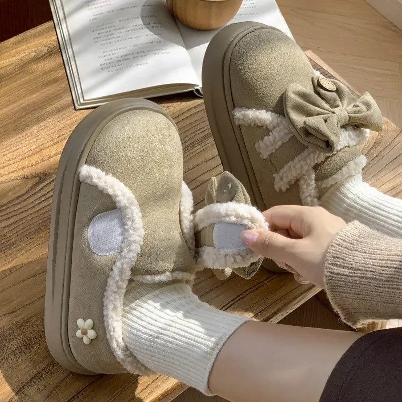 2025 Winter Women's Fleece Bow Boots High-Top - Image 6
