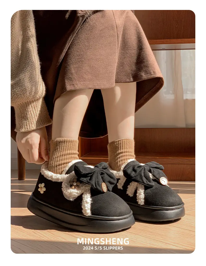2025 Winter Women's Fleece Bow Boots High-Top — feature 10