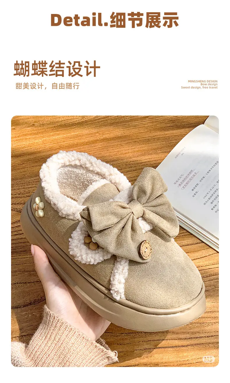 2025 Winter Women's Fleece Bow Boots High-Top — feature 11