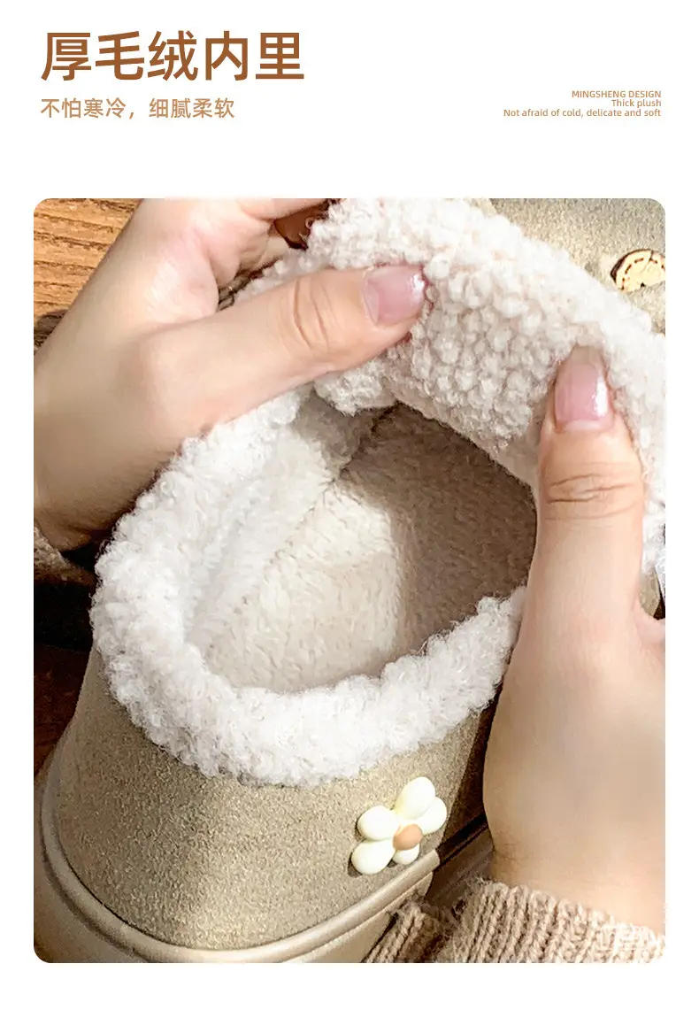 2025 Winter Women's Fleece Bow Boots High-Top — feature 12