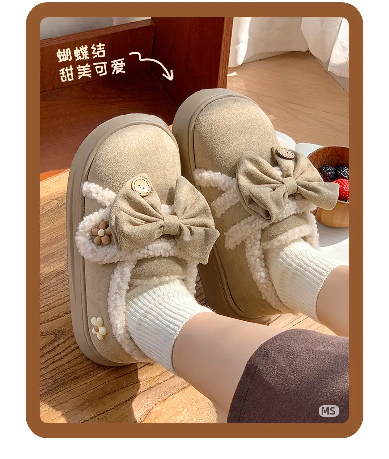 2025 Winter Women's Fleece Bow Boots High-Top — feature 3