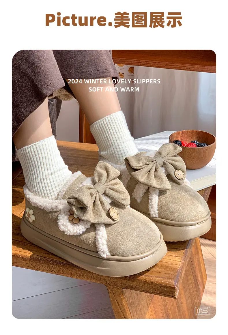 2025 Winter Women's Fleece Bow Boots High-Top — feature 4