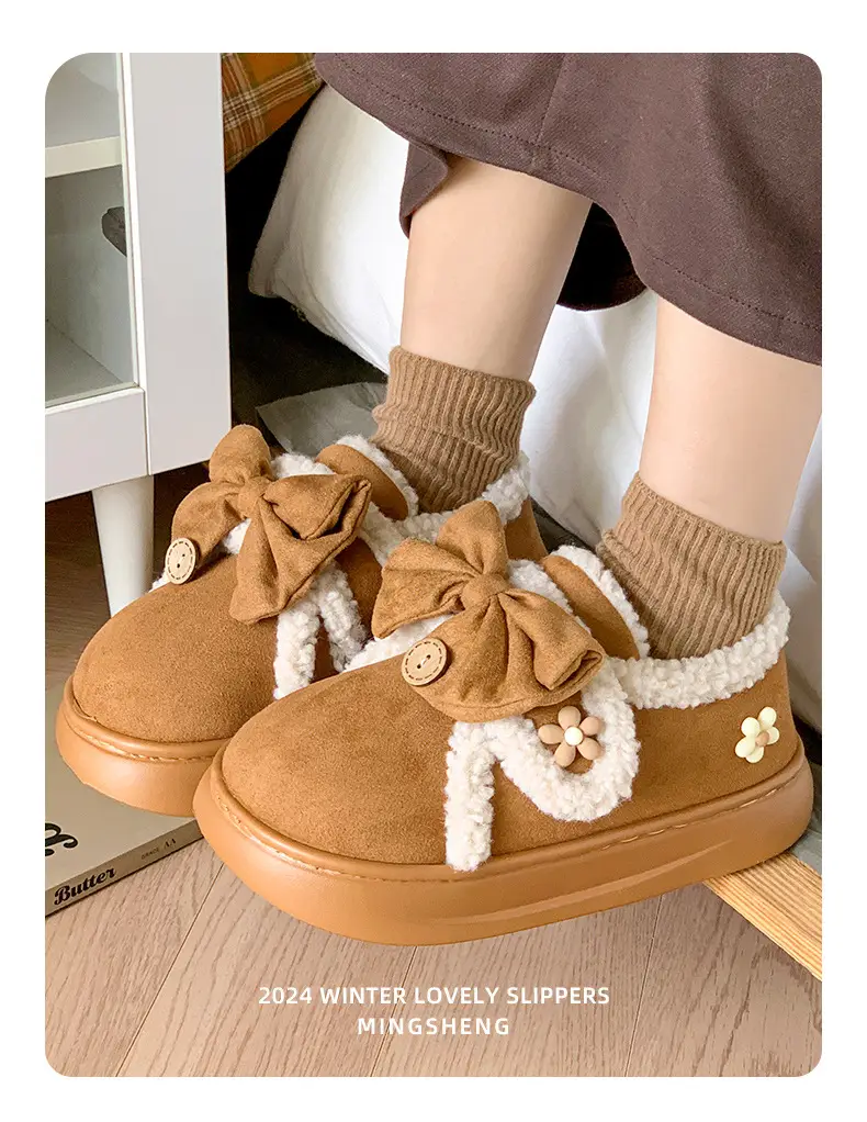 2025 Winter Women's Fleece Bow Boots High-Top — feature 6