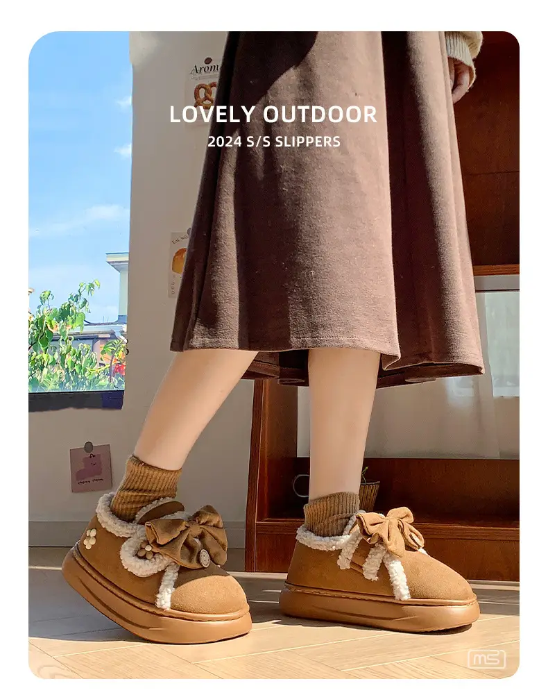 2025 Winter Women's Fleece Bow Boots High-Top — feature 8