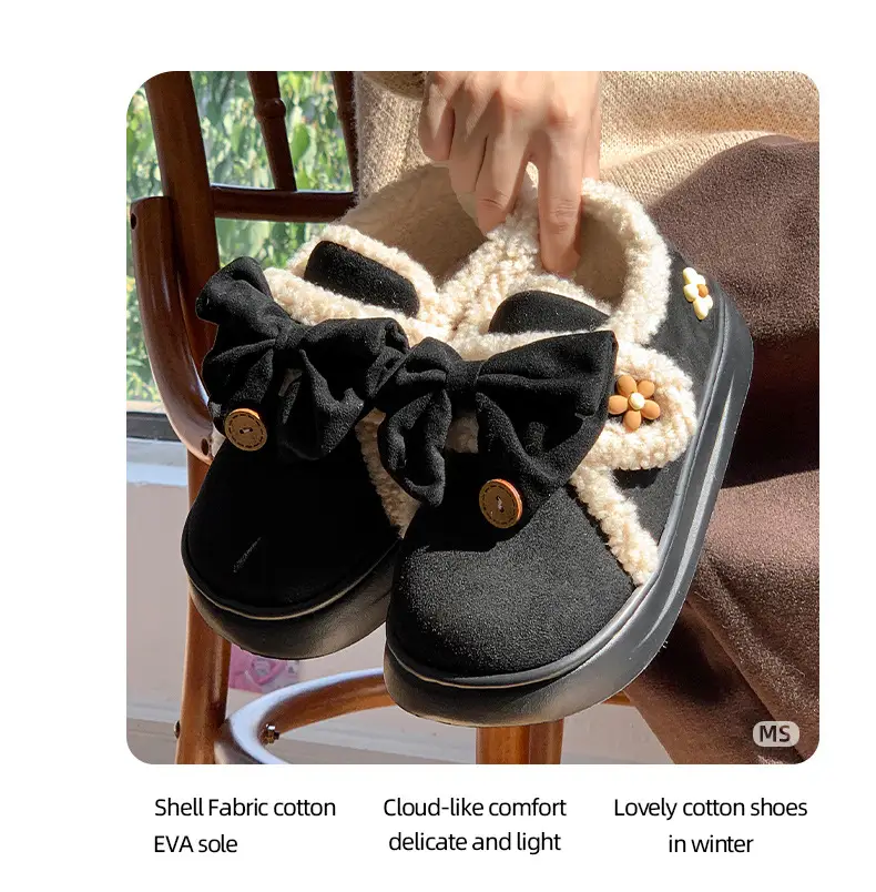 2025 Winter Women's Fleece Bow Boots High-Top — feature 9