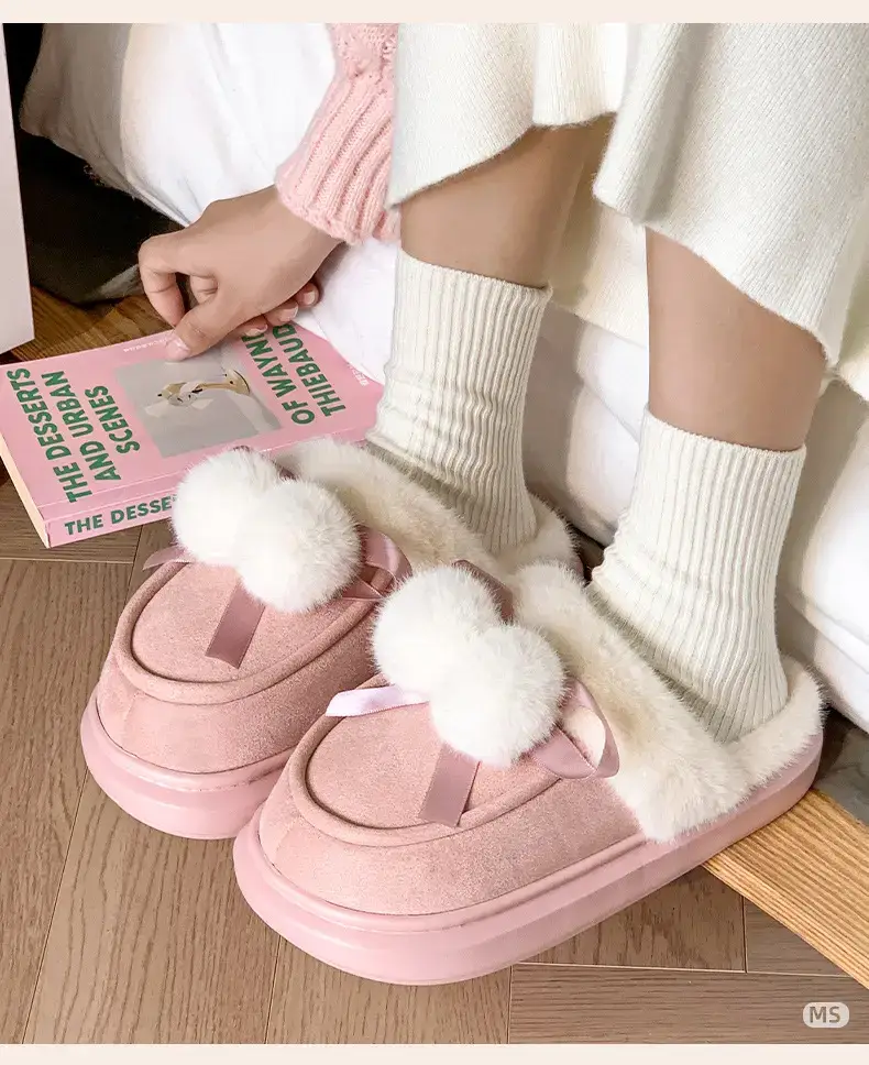 2025 Winter Plush Bow Slippers for Women — feature 17