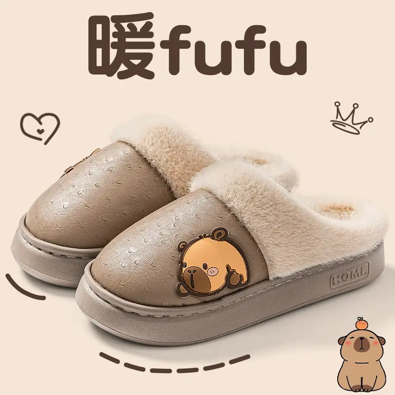 Men Cotton Fleece Lined Winter Slippers Waterproof - Image 6