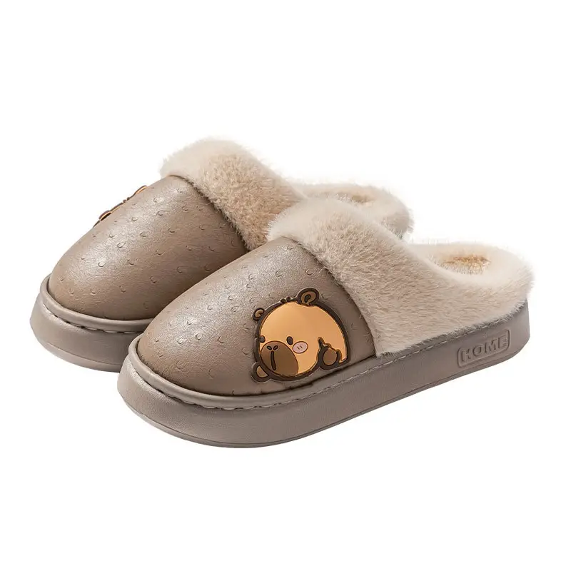 Men Cotton Fleece Lined Winter Slippers Waterproof - Image 8