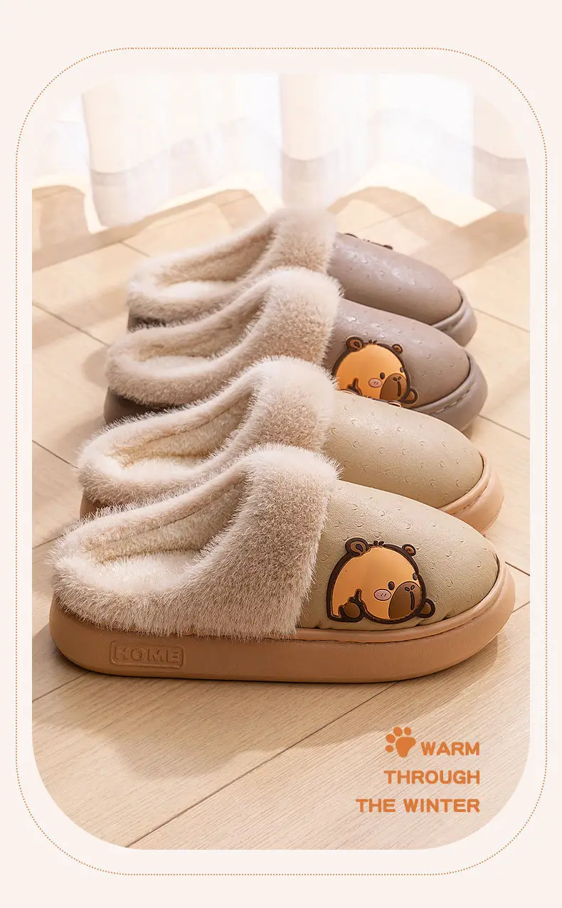 Men Cotton Fleece Lined Winter Slippers Waterproof — feature 10