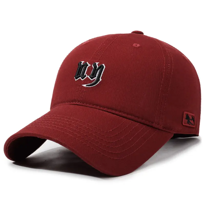 Men Beige Embroidered Baseball Cap with Curved Brim